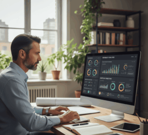 Investisseur utilisant un simulateur investissement locatif pour calculer la rentabilité et le cashflow de son projet immobilier