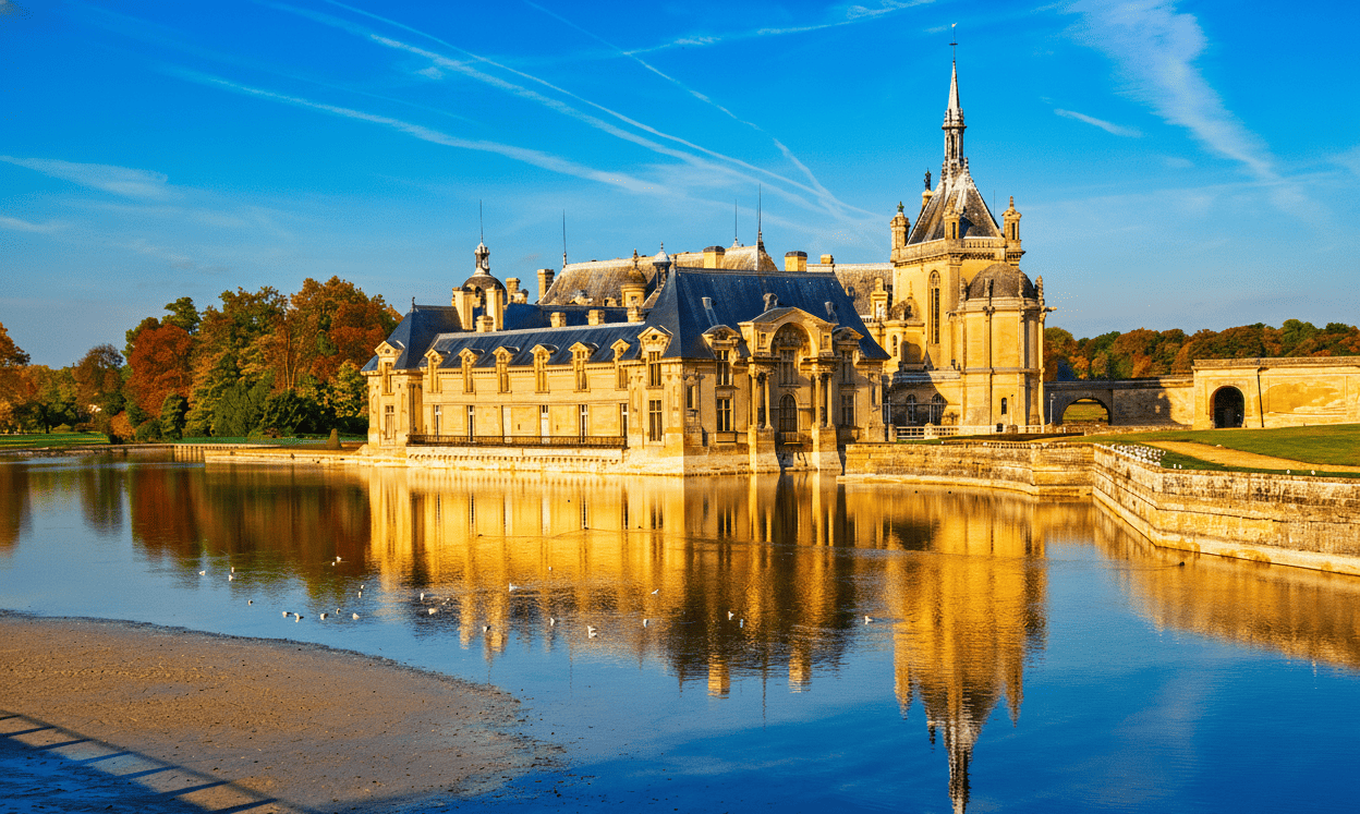 Vue du château et du domaine de Chantilly