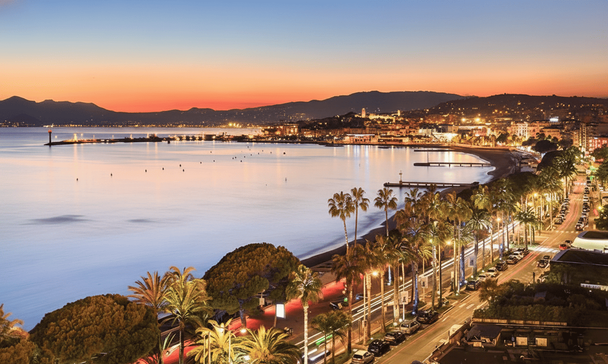 Vue de Cannes sur la Côte d’Azur