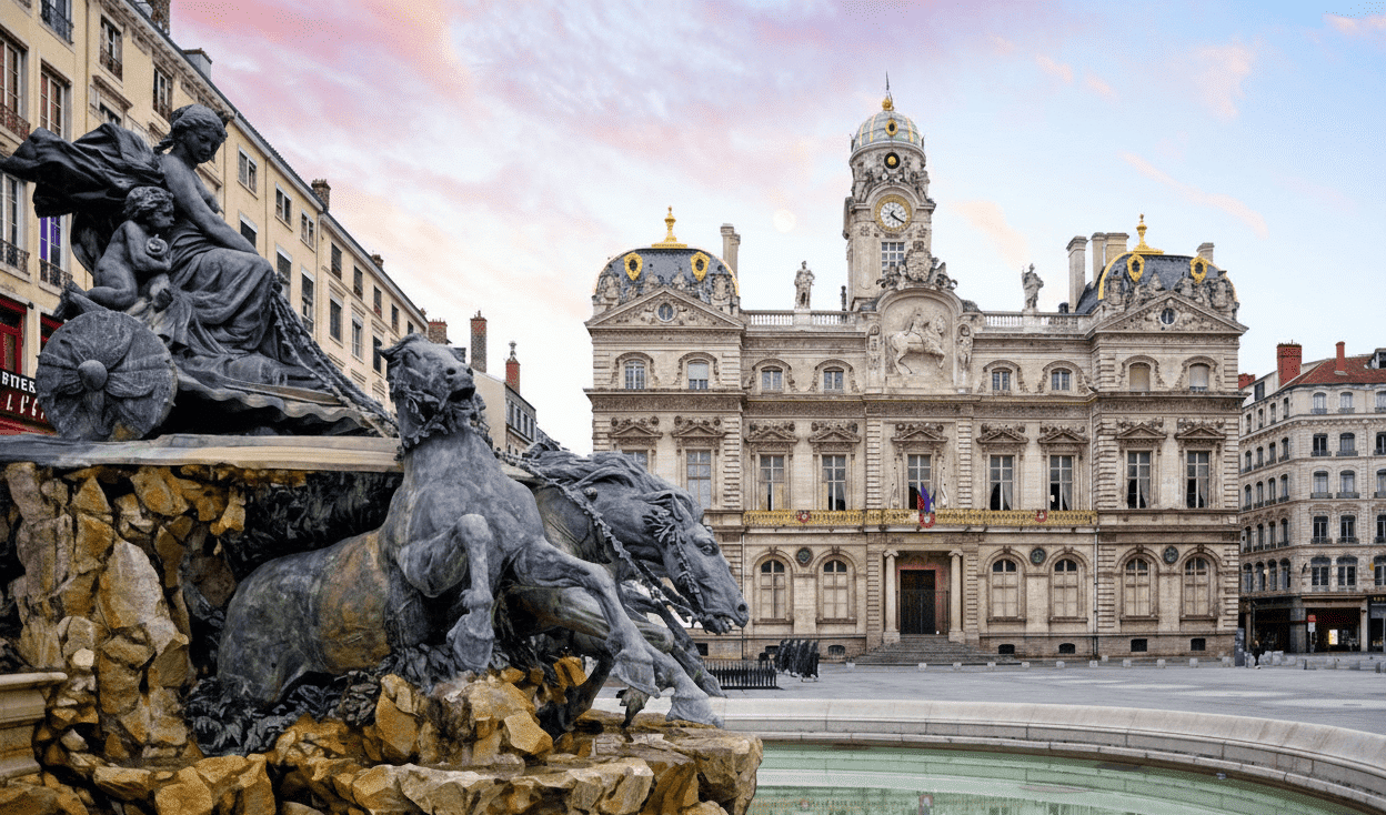 Vue de Lyon et des quais de Saône