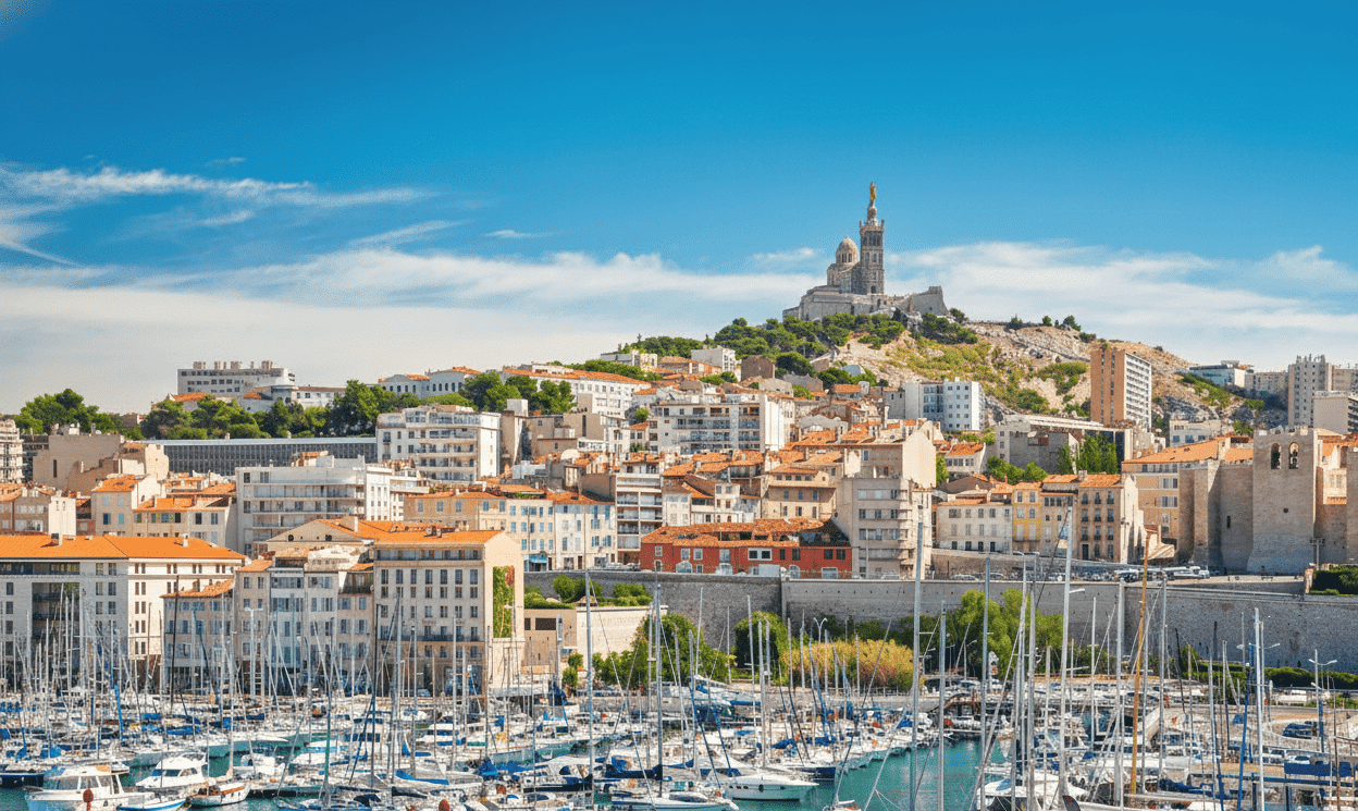 Vue de Marseille et du littoral en Provence-Alpes-Côte d’Azur