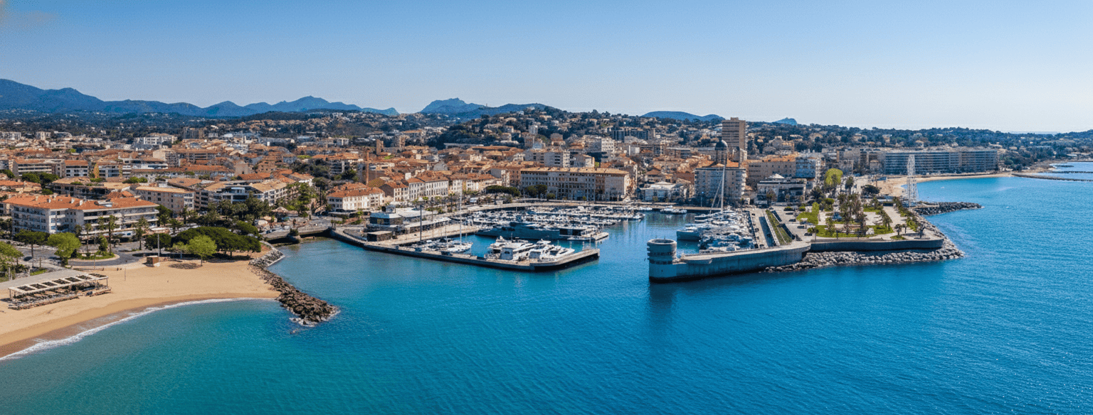 Vue de Saint-Raphaël et du littoral de l’Estérel