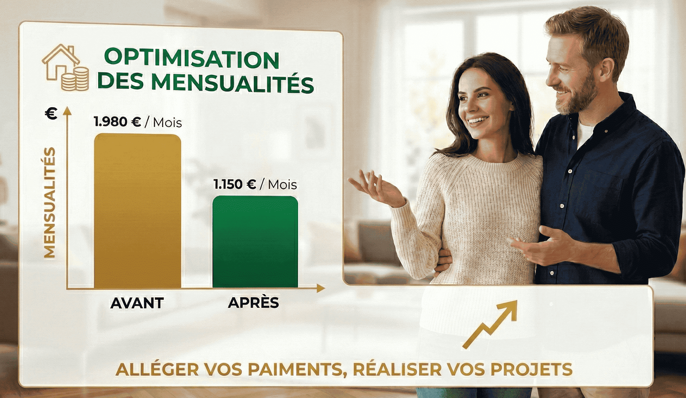 Étude de cas : comment un ménage a réduit ses mensualités de 42% grâce au rachat de crédits